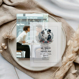 "Bis dass der Tod uns scheidet" Gothic Hochzeitsfo Pergament Einladungen