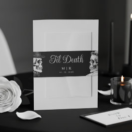Bis dass der Tod uns scheidet Gothic Schädel schwa Einladungsbanderole