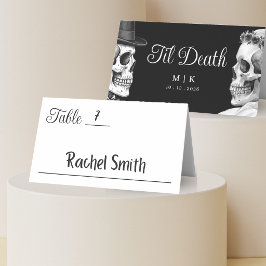Bis dass der Tod uns scheidet Gothic Schädel Schwa Platzkarte