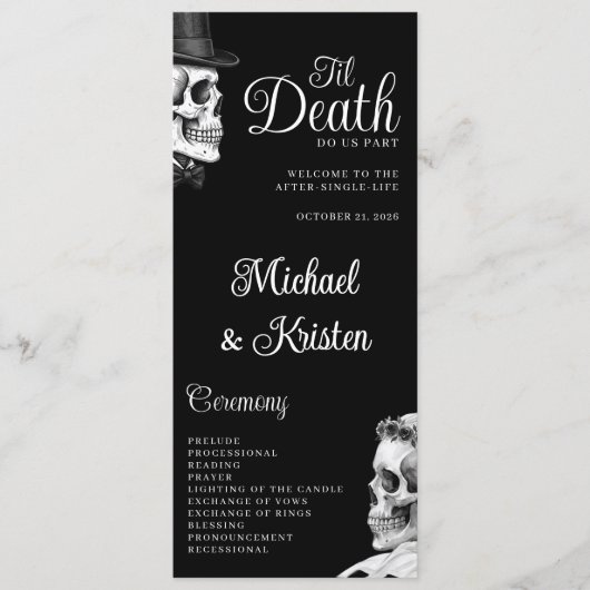 Bis dass der Tod uns scheidet Gothic Schädel Schwa Programm (Vorderseite)