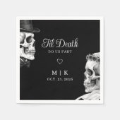 Bis dass der Tod uns scheidet Gothic Schädel schwa Serviette (Vorderseite)