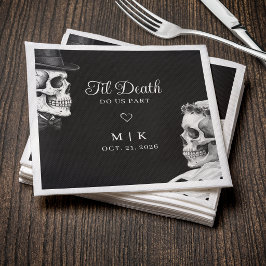 Bis dass der Tod uns scheidet Gothic Schädel schwa Serviette