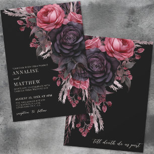Bis dass der Tod uns scheidet Gothic Schwarze Flor Einladung