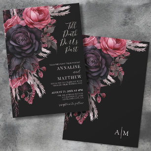 Bis dass der Tod uns scheidet Gothic Schwarze Flor Einladung