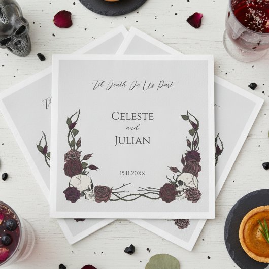 Bis dass der Tod uns scheidet - Gothic-Totenkopf u Serviette