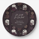 Bis dass der Tod uns scheidet Gothic-Totenkopf- un Pappteller (Vorderseite)