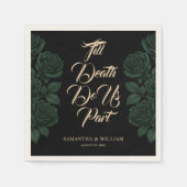 Bis dass der Tod uns scheidet Grüne Rose Gotische Serviette (Vorderseite)