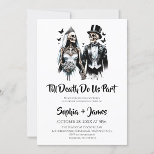 Bis dass der Tod uns scheidet Halloween Brautparty Einladung