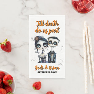 Bis dass der Tod uns scheidet Halloween-Hochzeit Serviette