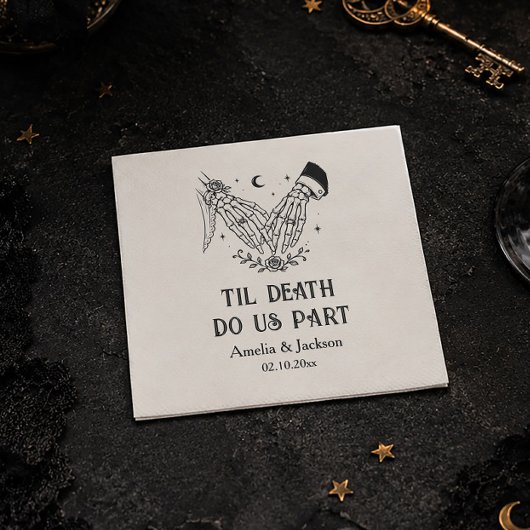 Bis dass der Tod uns scheidet Halloween Hochzeit Serviette