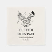 Bis dass der Tod uns scheidet Halloween Hochzeit Serviette (Vorderseite)