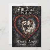 Bis dass der Tod uns scheidet Hochzeit Einladung (Vorderseite)