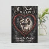 Bis dass der Tod uns scheidet Hochzeit Einladung (Stehend Vorderseite)