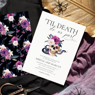 Bis dass der Tod uns scheidet Lila & Schwarze Hoch Einladung