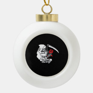 Bis dass der Tod uns scheidet – Sensenmann Liebe Keramik Kugel-Ornament