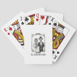 Bis dass der Tod uns scheidet Skelett Hochzeitspaa Spielkarten