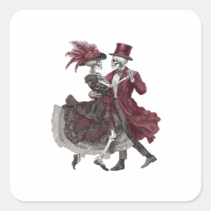 Bis dass der Tod uns scheidet – viktorianisches Sk Quadratischer Aufkleber