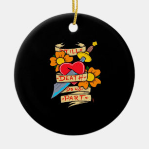 Bis dass der Tod uns scheidet Vintage-Tattoo Klass Keramik Ornament