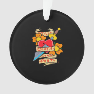 Bis dass der Tod uns scheidet Vintage-Tattoo Klass Ornament