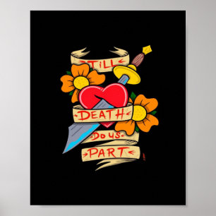 Bis dass der Tod uns scheidet Vintage-Tattoo Klass Poster