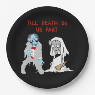 Bis dass der Tod uns scheidet Zombie-Hochzeit Hall Pappteller