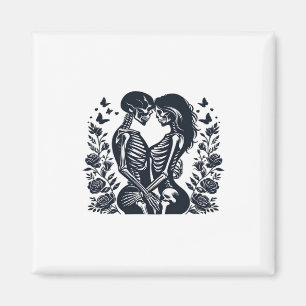 Bis dass der Tod uns – Skelett-Paar Gothic Design  Magnet