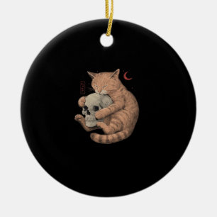 Bis dass der Tod uns zum Feiern bringt Katzen-Schä Keramik Ornament