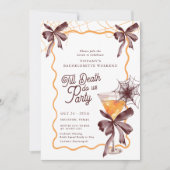 Bis Death Bow Cocktail Halloween Bacheloerette Einladung (Vorderseite)