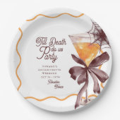 Bis Death Bow Cocktail Halloween Bachelorette Pappteller (Vorderseite)