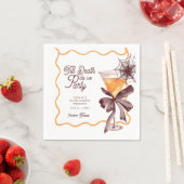 Bis Death Bow Cocktail Halloween Bachelorette Serviette (Beispiel)