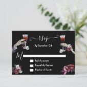 Bis Death Goth Skeleton Antwortkarten UAWG Einladung (Stehend Vorderseite)