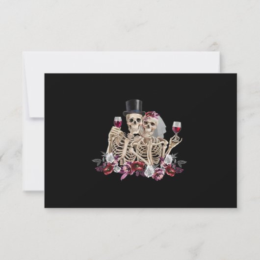 Bis Death Goth Skeleton Antwortkarten UAWG Einladung (Rückseite)