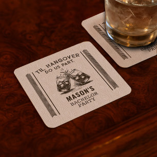 Bis der Kater uns scheidet Lustiger Bachelor-Party Rechteckiger Pappuntersetzer