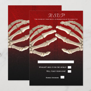 Bis der Tod das Blutrote Skelett Goldene Hochzeit Einladung