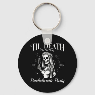 Bis der Tod das Paar Retro Halloween Junggesellinn Schlüsselanhänger
