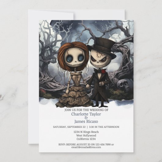 Bis der Tod machen wir Teil Braut und Gräuel Einladung (Vorderseite)