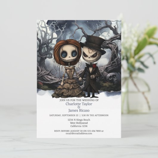 Bis der Tod machen wir Teil Braut und Gräuel Einladung (Stehend Vorderseite)