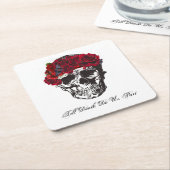 Bis der Tod macht uns Teil Rote Rose Napkin Rechteckiger Pappuntersetzer (angewinkelt)
