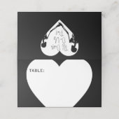 Bis der Tod macht uns Teil Skelett Hochzeit weiß Platzkarte (Außenseite Aufgefaltet)