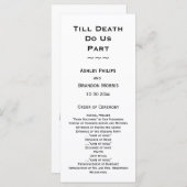 Bis der Tod macht uns Teil Skelett Hochzeit weiß Programm (Vorne/Hinten)