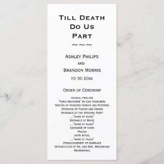 Bis der Tod macht uns Teil Skelett Hochzeit weiß Programm