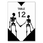Bis der Tod macht uns Teil Skelett Hochzeit weiß Tischnummer (Vorderseite)