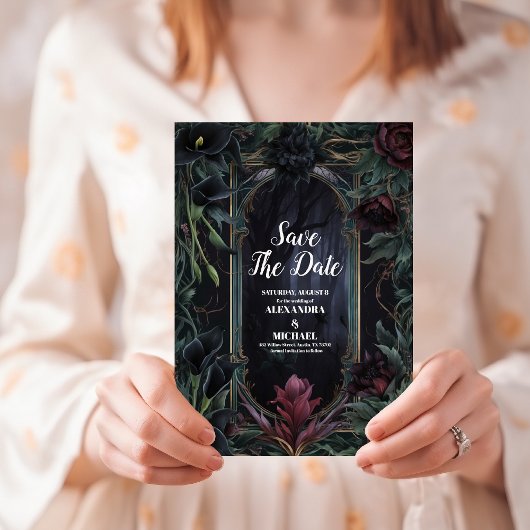 Bis der Tod, Teil Gothic Halloween Hochzeit Save The Date