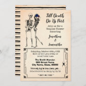 Bis der Tod, teilen wir Paare Dusche Skelett Einladung (Vorne/Hinten)