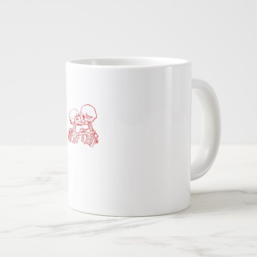 Bis der Tod uns beiseite lässt (rot transparent) Jumbo-Tasse (Vorderseite Rechts)