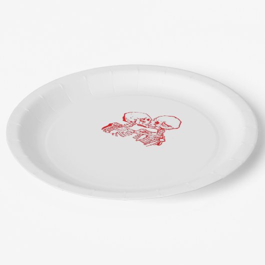 Bis der Tod uns beiseite lässt (rot transparent) Pappteller (Schrägansicht)