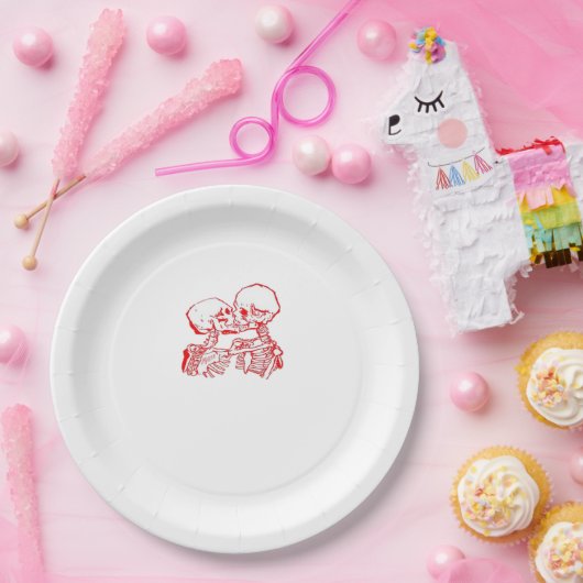 Bis der Tod uns beiseite lässt (rot transparent) Pappteller (Party)