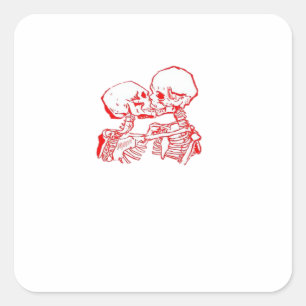 Bis der Tod uns beiseite lässt (rot transparent) Quadratischer Aufkleber