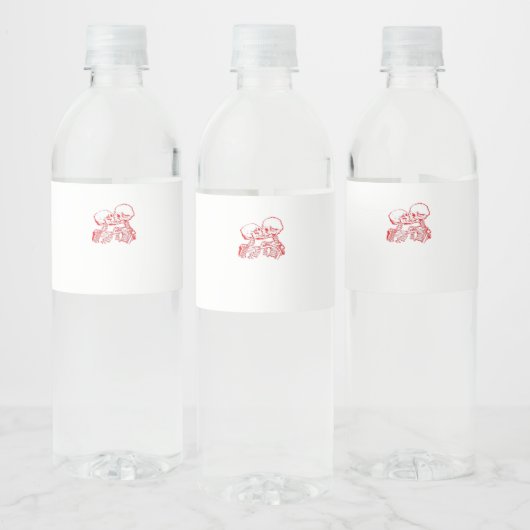 Bis der Tod uns beiseite lässt (rot transparent) Wasserflaschenetikett (Flaschen)