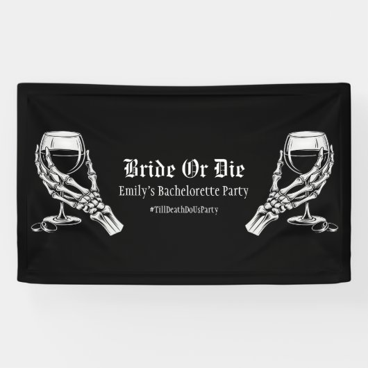 Bis der Tod uns das Partyleben nimmt Schwarze goth Banner (Horizontal)